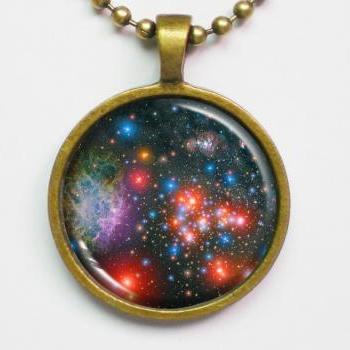 Star Image Necklace - Star Clusters in Milky Way - Galaxy Series