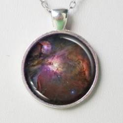 Nebula Pendant Necklace -Orion Nebula Cabochon Necklace- Galaxy Pendant Series